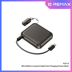 REMAX - FCP-9 10000mAh Mini Edition Lanyard Cable Fast Charging Power Bank ( 22.5W ) - Tarnish