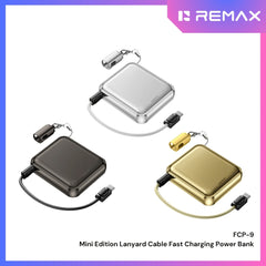 REMAX - FCP-9 10000mAh Mini Edition Lanyard Cable Fast Charging Power Bank ( 22.5W ) - Tarnish
