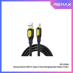 REMAX - RC-C113A Ruinay Series USB to Type-C Fast Charging Data Cable ( 2.4A ) - Black