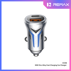 REMAX - CC06 36W Zinc Alloy Fast Charging Car Charger - Silver