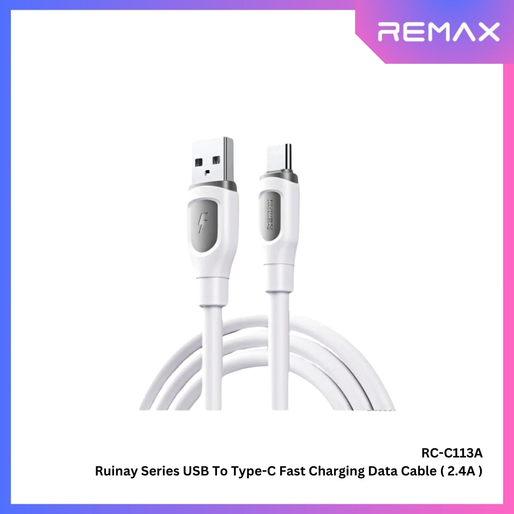 REMAX - RC-C113A Ruinay Series USB to Type-C Fast Charging Data Cable ( 2.4A ) - White