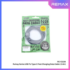 REMAX - RC-C113A Ruinay Series USB to Type-C Fast Charging Data Cable ( 2.4A ) - White