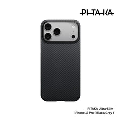 PITAKA - Ultra-Slim Case For iPhone 17 Pro - Black/Grey