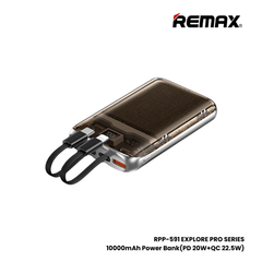 REMAX RPP-591 Explore Pro Series 10000mAh PD+QC Fast Charging Power Bank(PD 20W+QC 22.5W) - Black