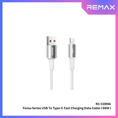 REMAX - RC-C099A Fonsu Series USB to Type-C Fast Charging Data Cable ( 66W ) - White