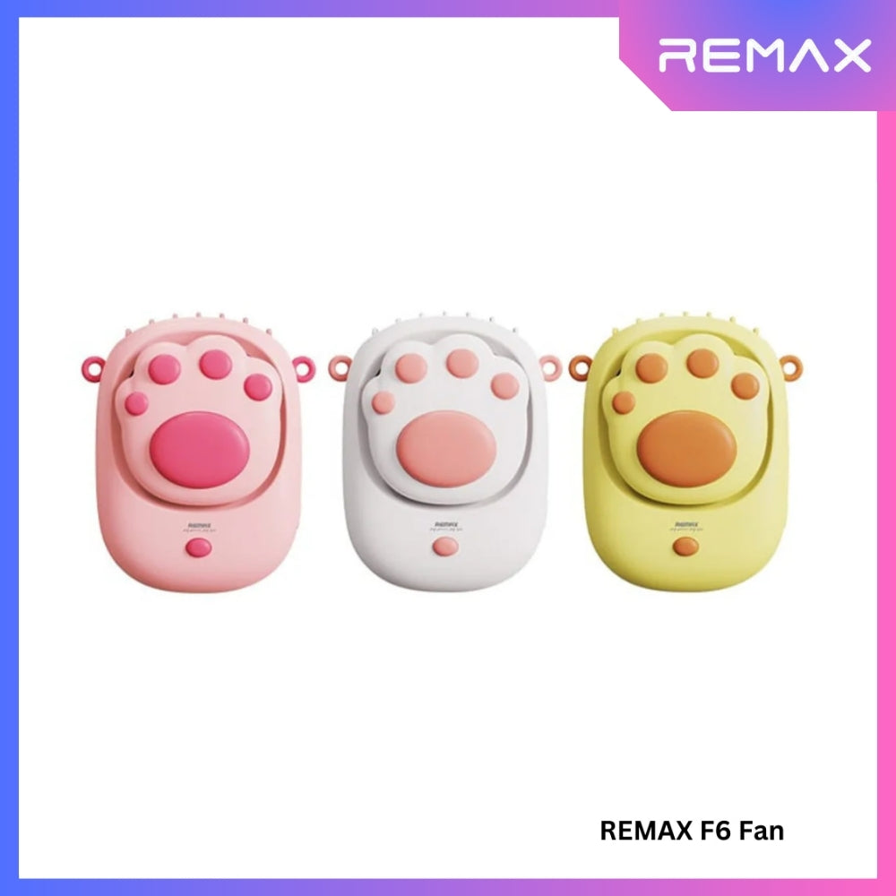 REMAX F6 Cat Claw Neckband Fan - Yellow