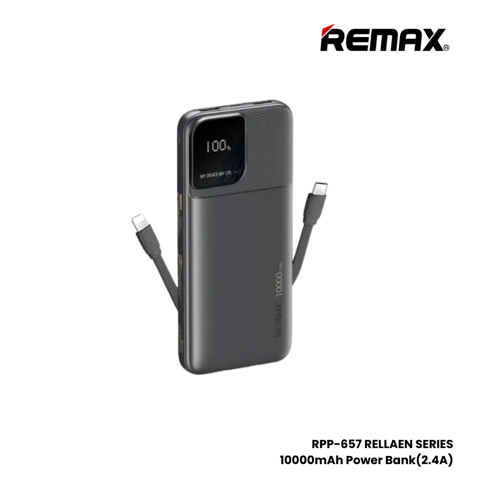 REMAX RPP-657 Rallaen Series 10000mAh Fast Charging Power Bank(2.4A) - Black