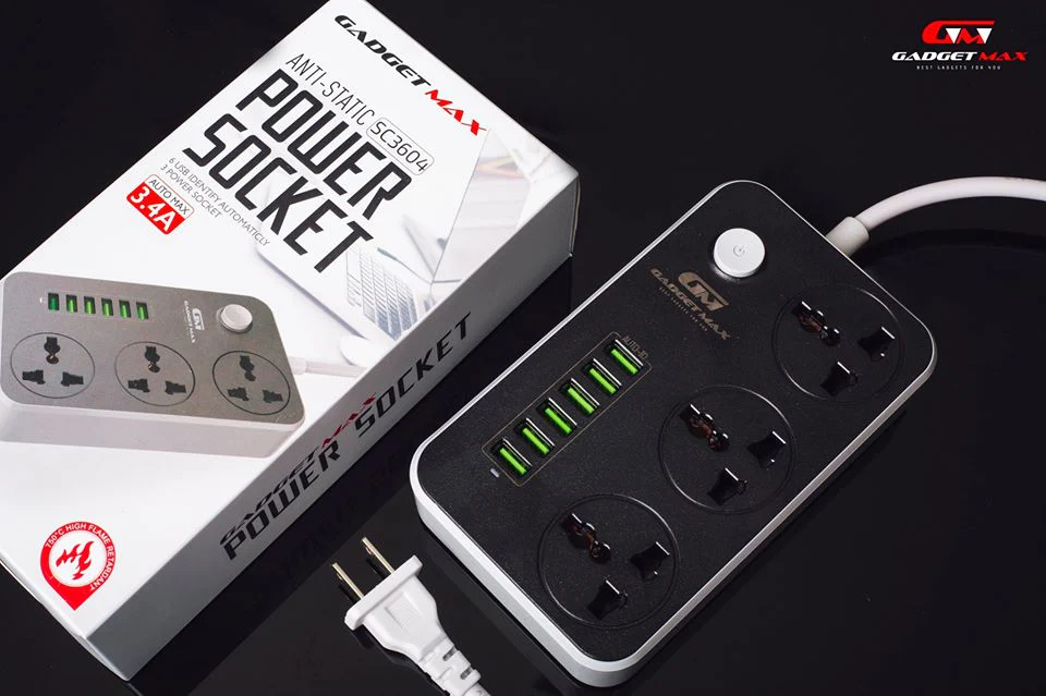 GADGET MAX - SC3604 Power Socket 3.4A Auto Max (6 USB , 3 PS)