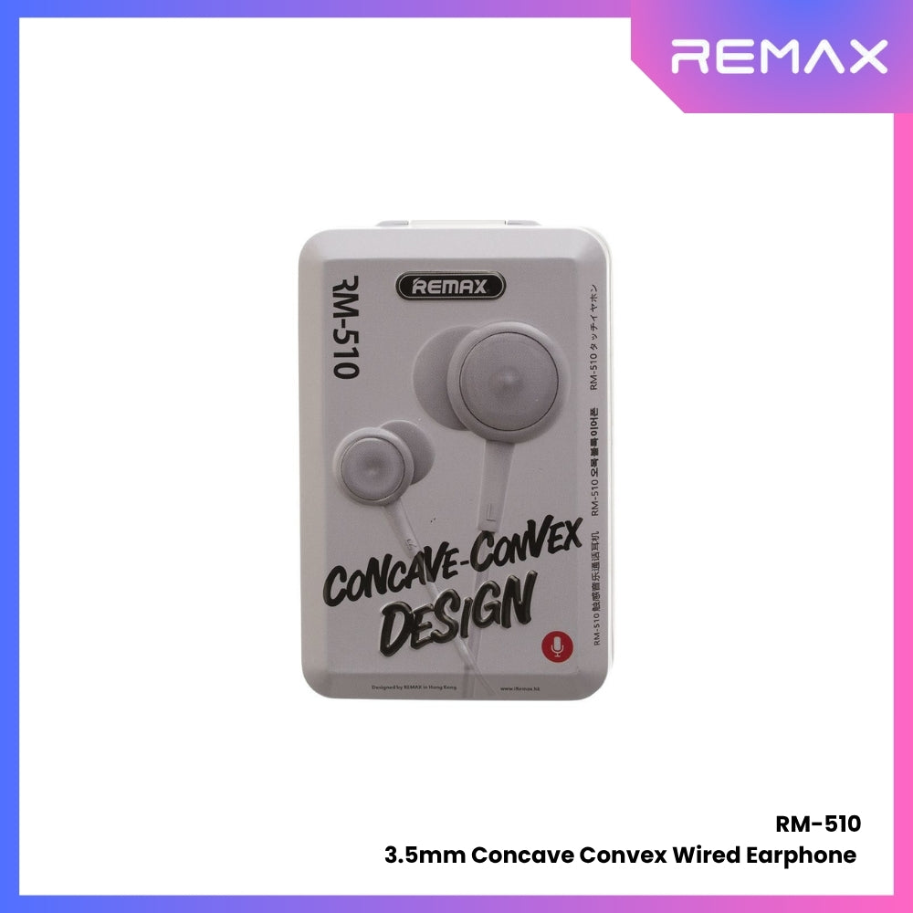 REMAX - RM-510 Concave Convex 3.5mm Wired Earphone - Tiffany Blue