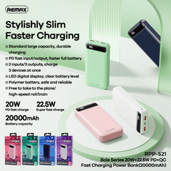 REMAX RPP-521 Bole Series 20000mAh PD+QC Fast Charging Power Bank(PD 20W+QC 22.5W) - Green