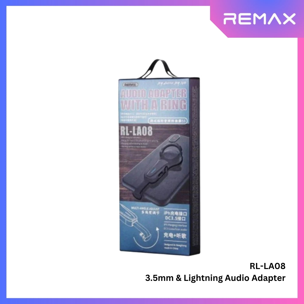 REMAX - RL-LA08 Finger Loop 3.5mm & Lightning Audio Adapter - Black