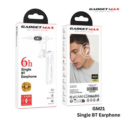 GADGET MAX - GM21 Single Bluetooth Headset - White