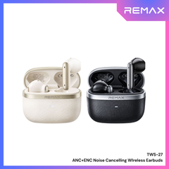 REMAX - TWS-27 ANC+ENC True Wireless Stereo Music Call Mixed Feedback Noise Canceling Wireless Earbuds - Black