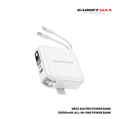 GADGET MAX GB23 AIO Pro Series 15000mAh All-in-One PD+QC Fast Charging Power Bank(PD 20W+QC 22.5W) - White