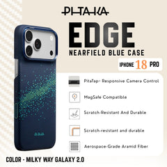 PITAKA - Nearfield Blue 01 Edge Case For iPhone 18 Pro - Milky Way Galaxy 2.0
