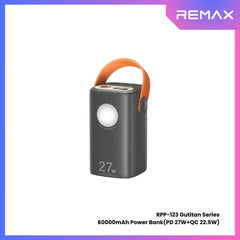 REMAX RPP-123 Gutitan Series 60000mAh PD+QC Fast Charging Power Bank(PD 27W+QC 22.5W) - Grey