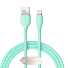 (Buy 1 Get 1) Baseus Jelly Liquid Silica Gel 2.4A iPhone Fast Charging Data Cable (1.2M) - Green