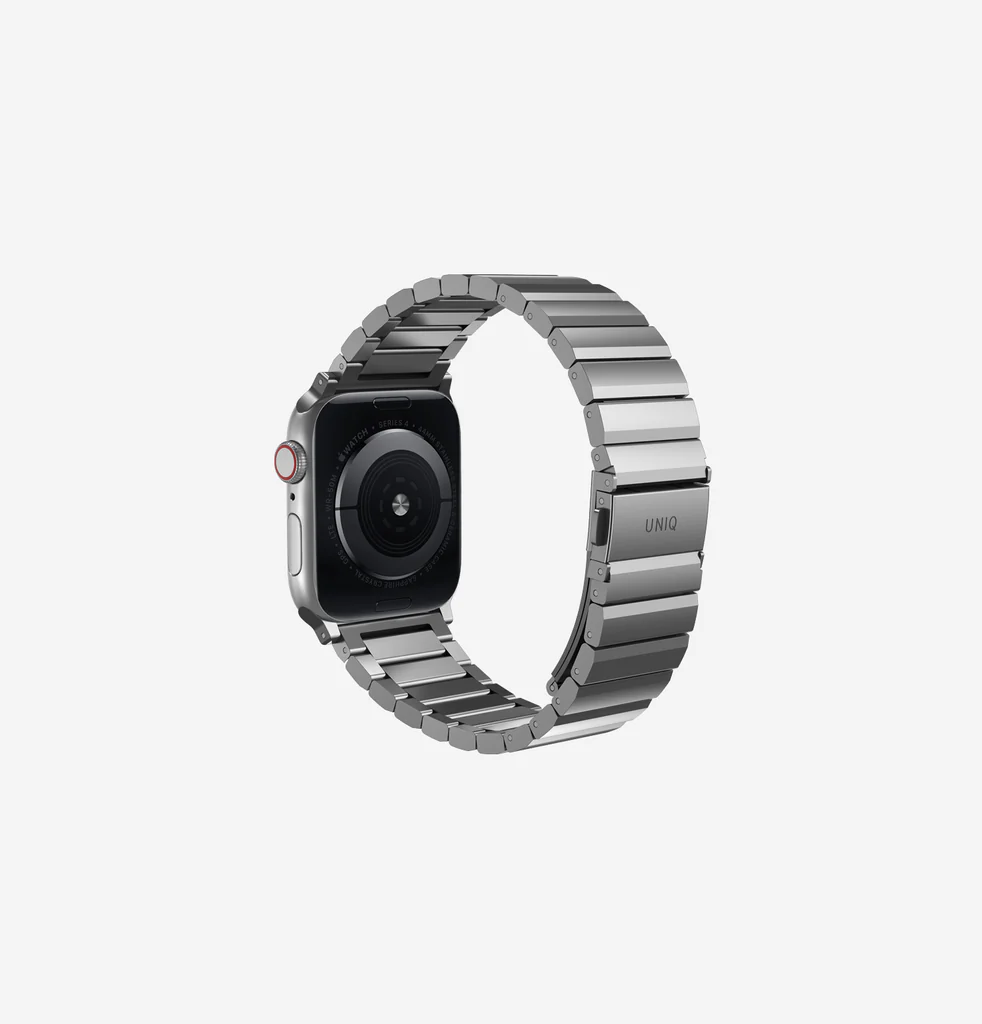 UNIQ STROVA APPLE WATCH STEEL LINK BAND 45/44/42MM STERLING