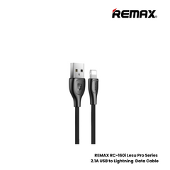 REMAX RC-160i Lesu Pro Series 2.1A USB to Lightning Charging Data Cable - Black