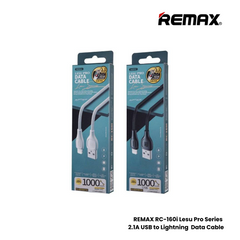 REMAX RC-160i Lesu Pro Series 2.1A USB to Lightning Charging Data Cable - Black