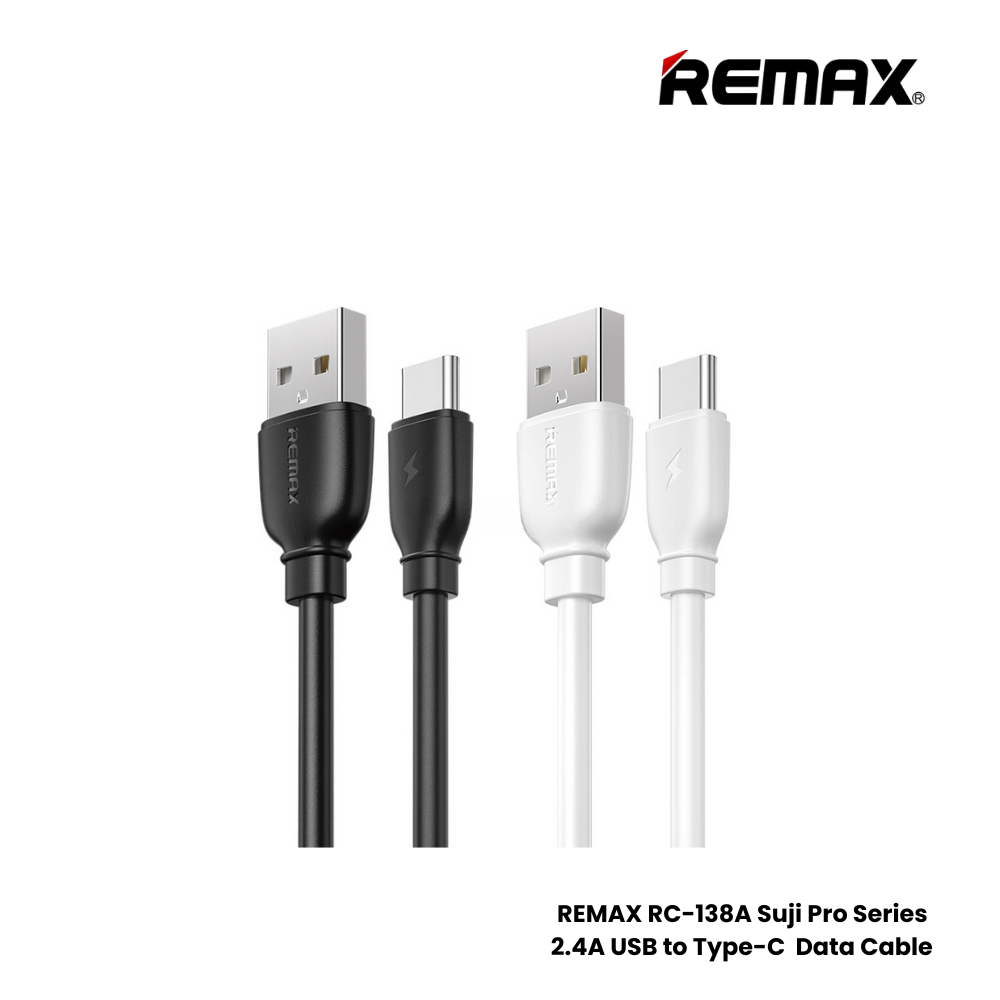 2.4A ( Type-C )-REMAX RC-138A Suji Pro Series 2.4A USB to Type-C Charging Data Cable - Black