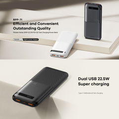 REMAX RPP-71 Piloteer Series 10000mAh PD+QC Fast Charging Power Bank (PD 20W+QC 22.5W) - White