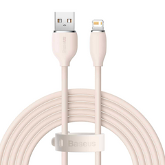 Baseus Jelly Liquid Silica Gel 2.4A iPhone Fast Charging Data Cable (2M) -Pink