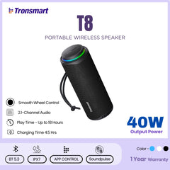Tronsmart - T8 Portable Bluetooth Speaker - Black