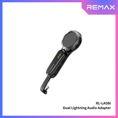 REMAX - RL-LA08i Finger Loop Dual Lightning Audio Adapter - Black