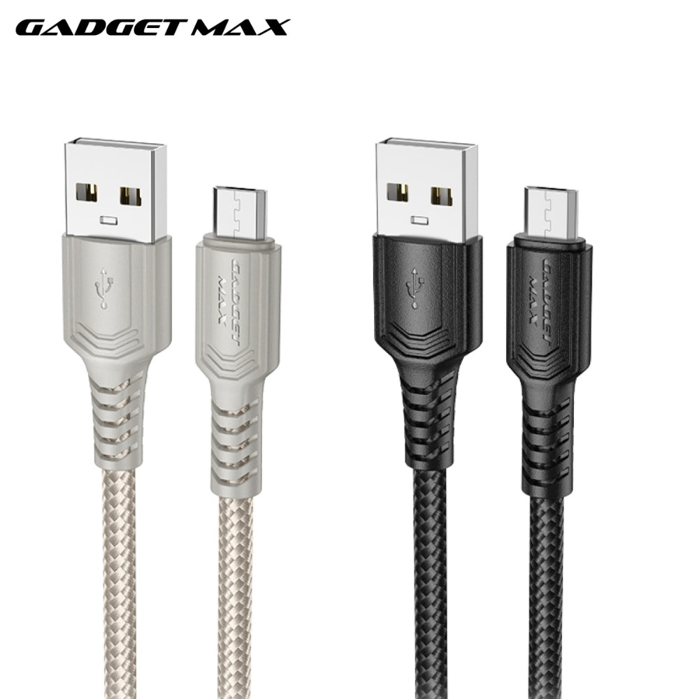 GADGET MAX - GX29 Woven Series USB To Micro Charging Data Cable (2.4A) - Black
