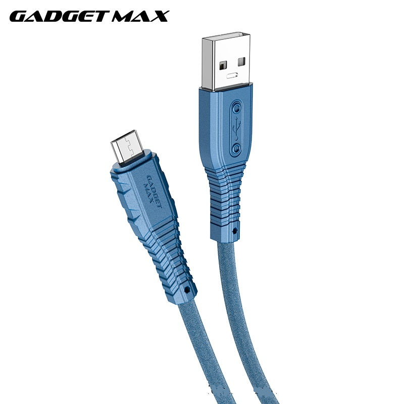 GADGET MAX GX07 MICRO 2.4A NANO SILICONE CHARGING DATA CABLE FOR MICRO (2.4A)(1M) - BLUE