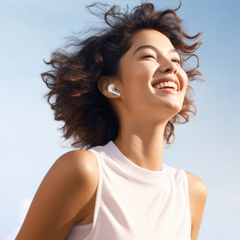 SOUNDPEATS - Clear Bluetooth Wireless Earbuds - Beige