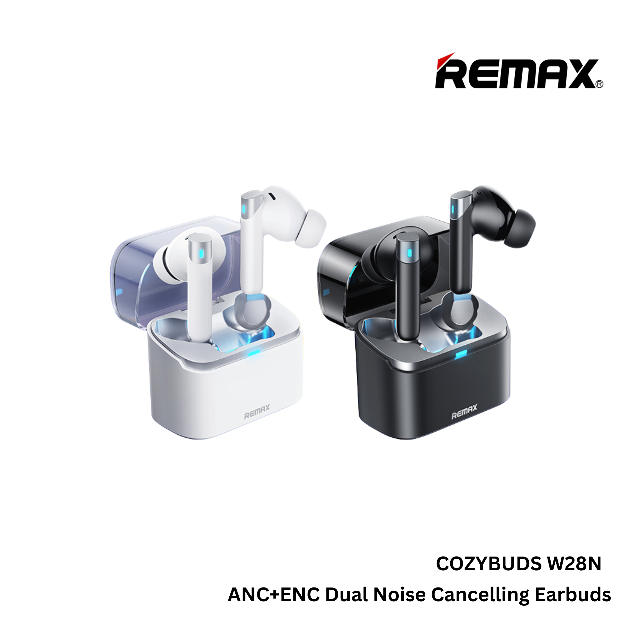 REMAX - Cozybuds W28N ANC+ENC Bluetooth Wireless Earbuds - Black