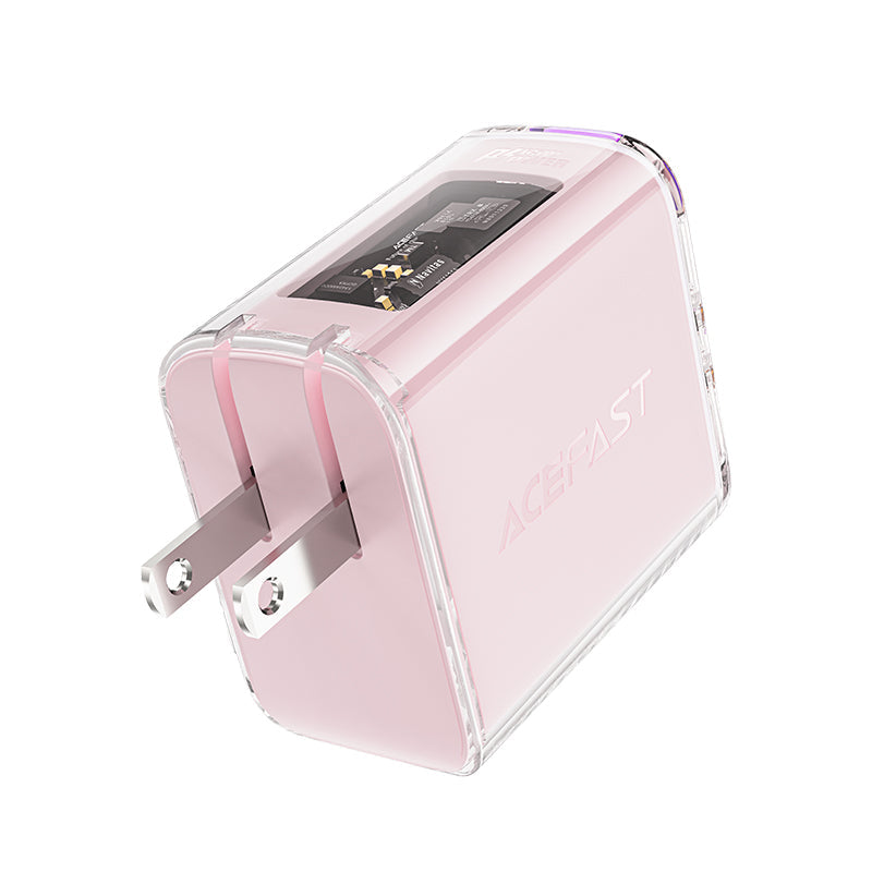 ACEFAST A47 SPARKLING SERIES PD65W GAN (2*USB-C+USB-A) CHARGER - CHERRY BLOSSOM