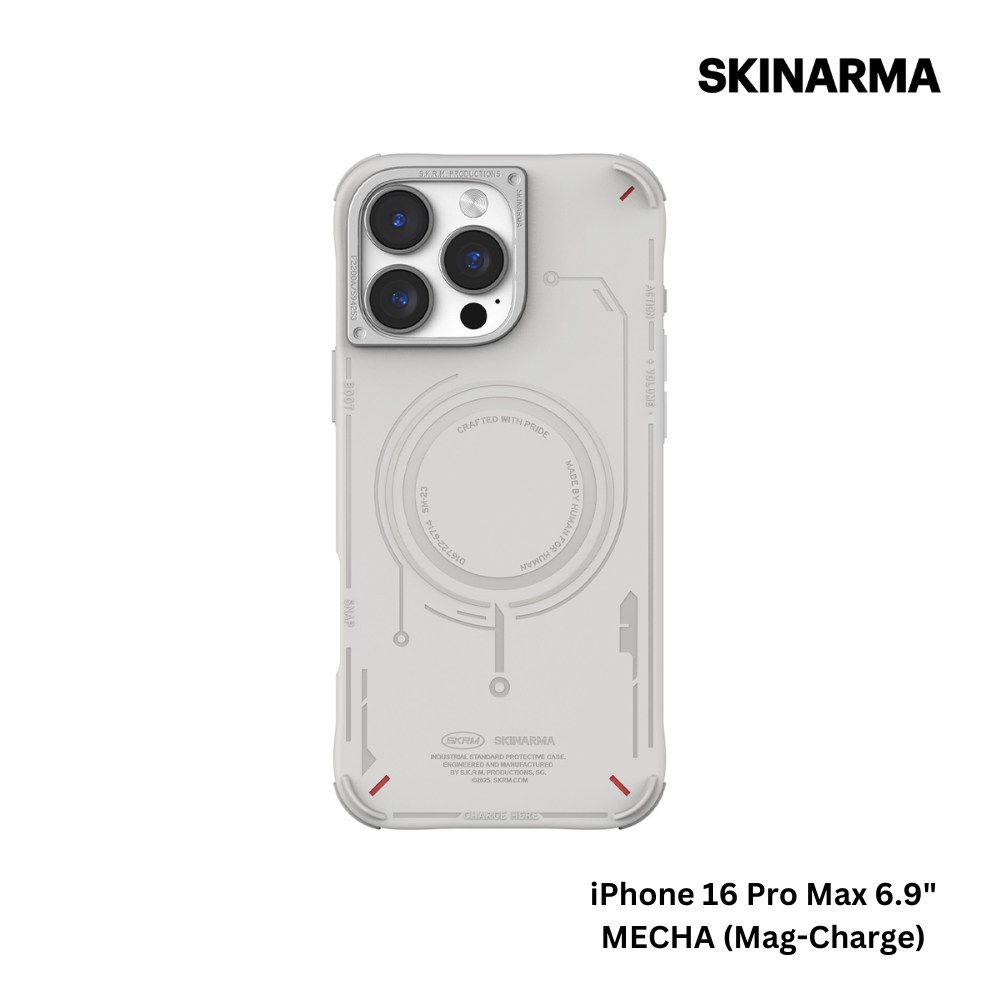 Skinarma iPhone 16 Pro Max 6.9" Mecha (Mag-Charge) Case - Light Grey