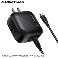 GADGET MAX - PD102U 20W PD Type- C Charger Set - Black
