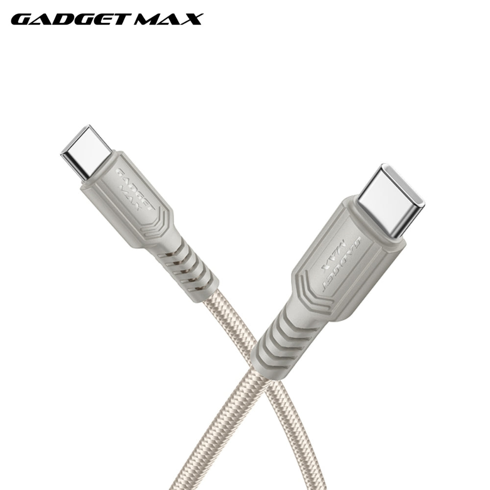 GADGET MAX - GX29 C-C Woven Series Type-C To Type-C Fast Charging Data Cable (60W) - Grey