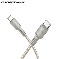 GADGET MAX - GX29 C-C Woven Series Type-C To Type-C Fast Charging Data Cable (60W) - Grey