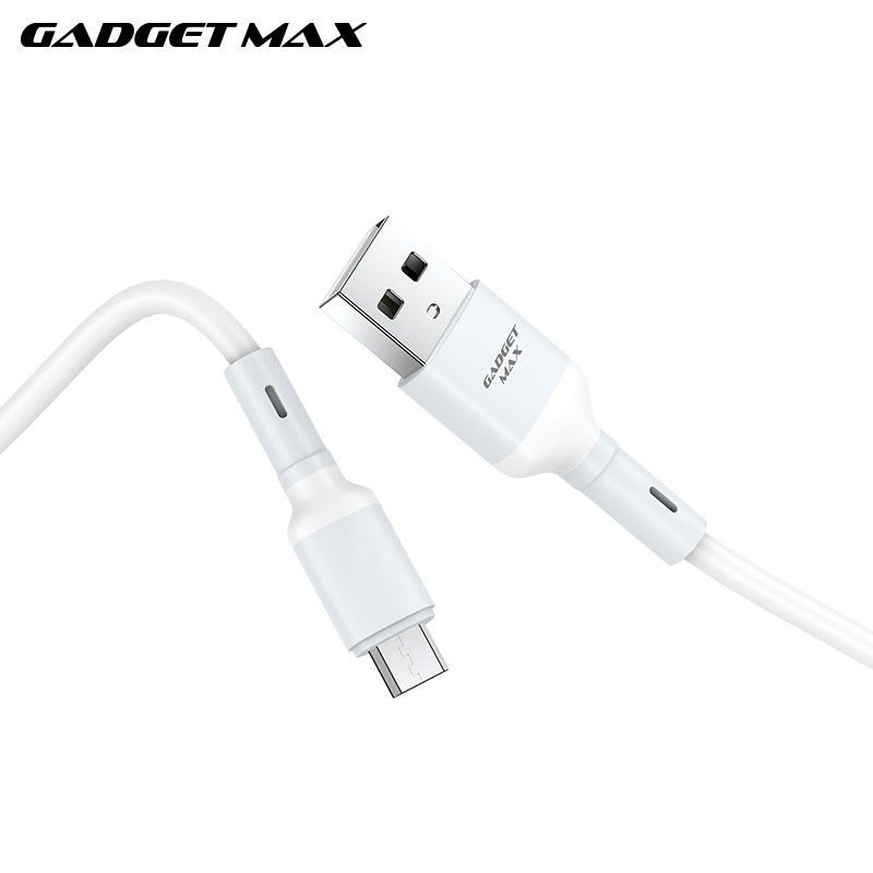 GADGET MAX GX10 MICRO 2.4A CHARGING DATA CABLE FOR MICRO (3A)(1M) - WHITE