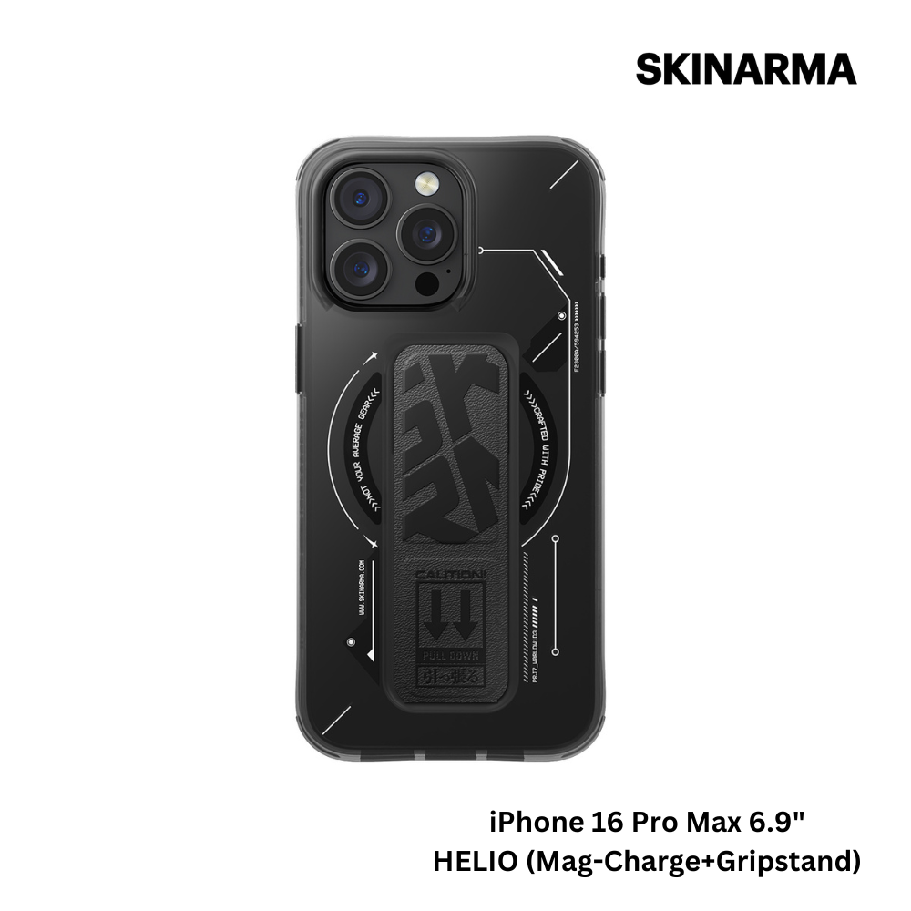 Skinarma iPhone 16 Pro Max 6.9" Helio (Mag-Charge+Gripstand) Case - Black