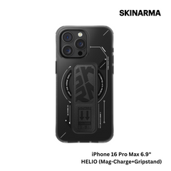 Skinarma iPhone 16 Pro Max 6.9" Helio (Mag-Charge+Gripstand) Case - Black