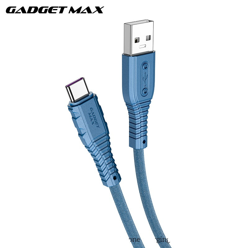 GADGET MAX GX07 TYPE-C 2.4A NANO SILICONE CHARGING DATA CABLE FOR TYPE-C (5A)(1M) - BLUE