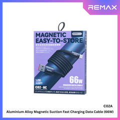 REMAX - C02A Magnetic Suction USB To Type-C Fast Charging Data Cable (66W) - Black