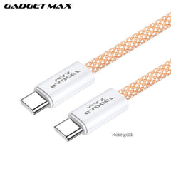 GADGET MAX GX15 FAST CHARGING TYPE-C TO TYPE-C CHARGING DATA CABLE PD(60W) (1.2M) - ROSE GOLD