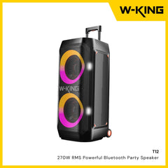 [ Pre-Order ] W-KING - T12 270W RMS With Subwoofer Bass Powerful Bluetooth Party Speaker