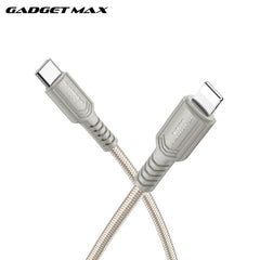 GADGET MAX - GX29 C-L Woven Series Type-C To Lightning Fast Charging Data Cable (27W) - Grey