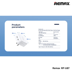 REMAX RP-U87 Fiyeo Series 35W PD+QC Gan Fast Charger