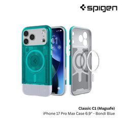 Spigen - Classic C1 Magfit Case For iPhone 17 Pro Max - Bondi Blue