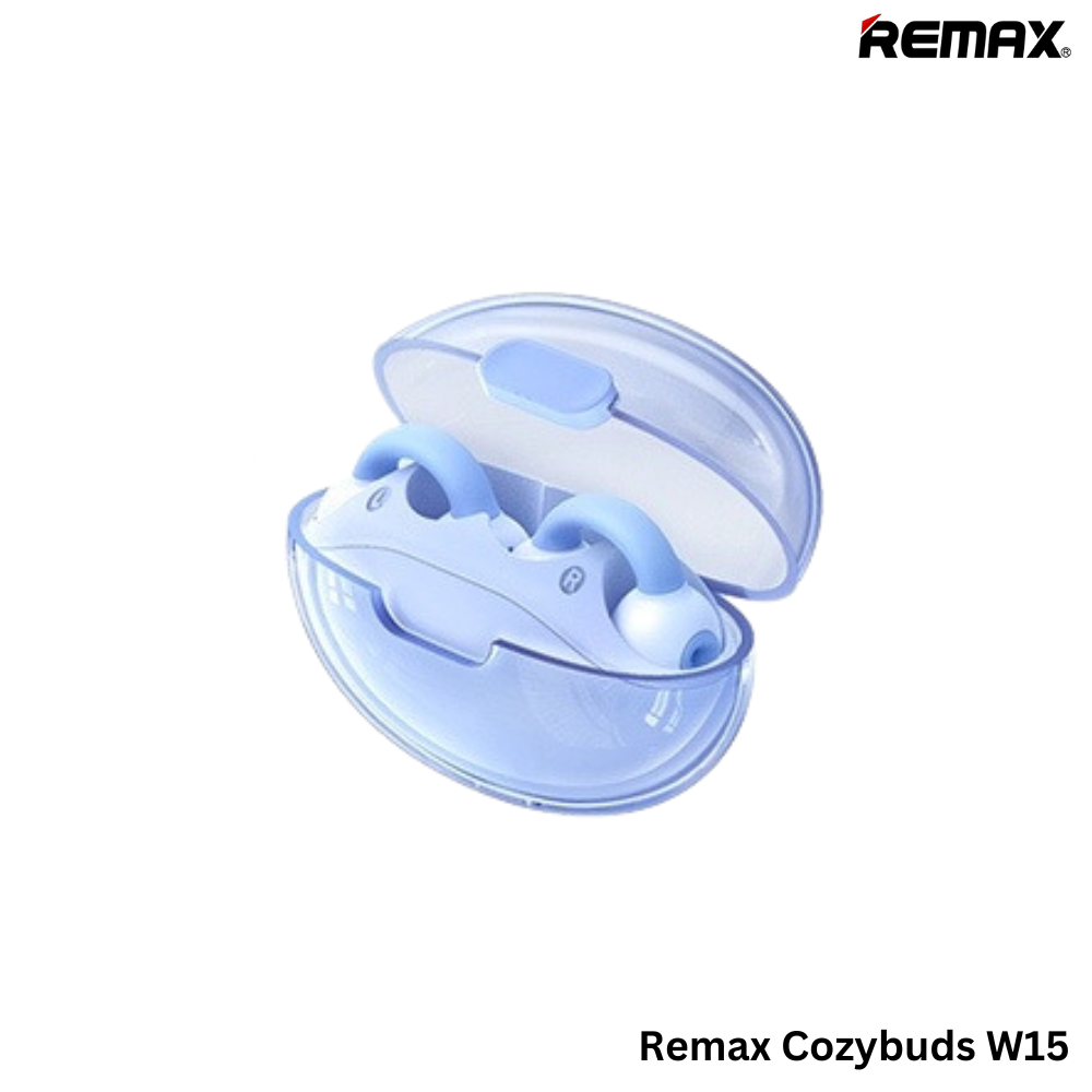REMAX Cozybuds W15 Crystal Series Transparent Clip On True Wireless Earbuds(Blue)