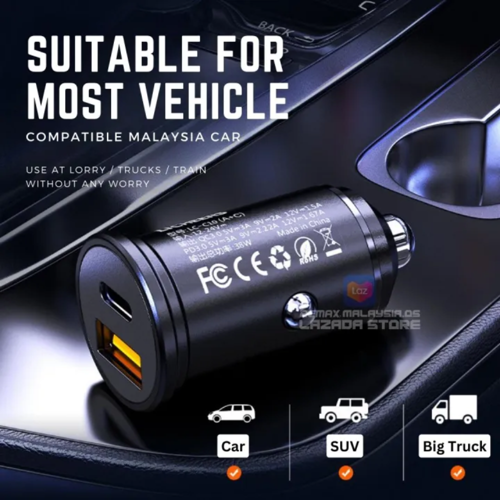 REMAX RCC358 SIYA Series 30W PD+QC Multi-Compatible Fast Car Charger